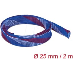 DELOCK 20751 - Manguito trenzado elástico 2 m x 25 mm azul-rojo-blanco