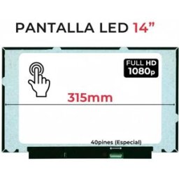 Pantalla táctil LED 14″ para portátil B140HAK03.2, Full HD 1920×1080, 40 pines, Mate, con Brackets