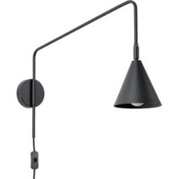 Aplique de pared Nox negro interruptor en cable