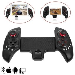 Gamepad Bluetooth extensible Dam Electronics con stand central para smartphones, tablets y PC