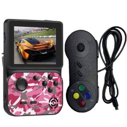 Dam Electronics Consola Retro Juegos 8 y 16 Bits Mando Doble Pantalla 3 Pulgadas Negro