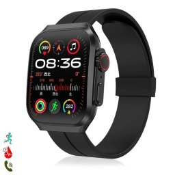 Dam Electronics OP88 Bluetooth 1,95" AMOLED Curva Negro Silicona IP67 Pulsómetro SpO2 ECG