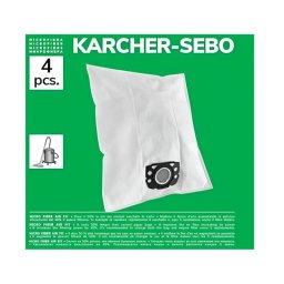 Pack De 4 Bolsas De Microfibra Compatibles Con Aspiradoras Kärcher Wd4, Wd5, Wd6, Wd5p, Wd6p Premium