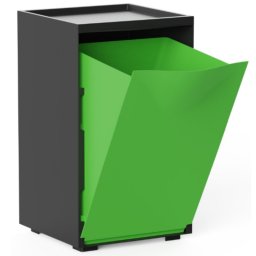 Cubo Apilable De Reciclaje De Plástico Con Apertura Frontal - Color Verde - Medidas: 46x28x27 Cm
