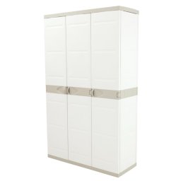 Armario Multiusos Exterior / Interior - 3 Puertas Y 4 Baldas - 176 X 105 X 41 Cm - Beige