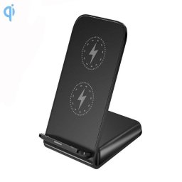 Cargador inalámbrico Dam Electronics Qi bobinas duales soporte 15W USB-C