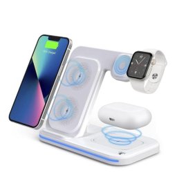 Base de Carga Inalámbrica Dam Electronics 3 en 1 Plegable Qi 15W Apple Watch