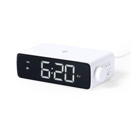 Reloj Cargador Multifunción Inalámbrico Dam Electronics 10W 36 Ledes USB