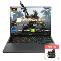 Portátil Blackview GamiBook 16 16" Intel Core i7-13650HX 16GB RTX 5060 1TB SSD Windows 11 Pro teclado RGB