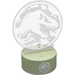 Lámpara Led Stencil Jurassic World Logo Cambia De Color 22 Cms