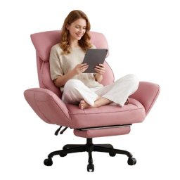 Silla de oficina Welltin reposabrazos giratorios piel sintética rosa