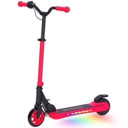 Patinete eléctrico Welltin 120W Autonomía 6 km LED plegable Rojo y negro