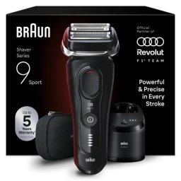 Afeitadora Facial Braun Series 9 Sport 9150cc Inalámbrica Seco y Mojado 2 Láminas Recortador de Precisión