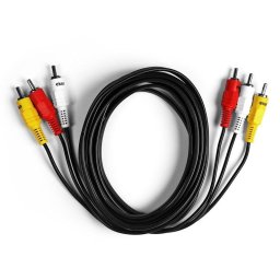 Cable de vídeo compuesto Ekon RCA 3 metros Macho-Macho Negro