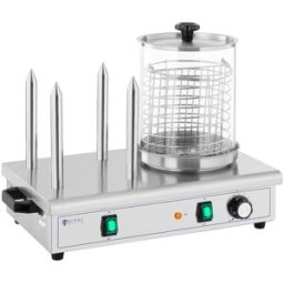 Máquina de perritos calientes - 550 W - Royal Catering - 4 barras calefactadas 10012002