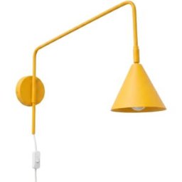 Aplique de pared Nox amarillo interruptor en cable