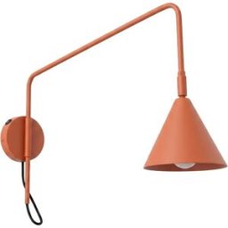 Aplique de pared Nox 1 rojo ocre con interruptor en base