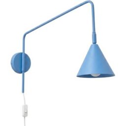 Aplique de pared Nox azul claro interruptor en cable