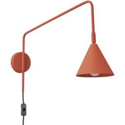 Aplique de pared Nox rojo ocre interruptor en cable