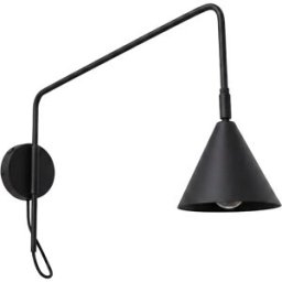Aplique de pared Nox 1 negro con interruptor en base