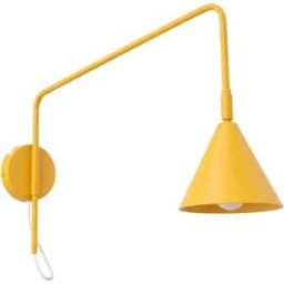 Aplique de pared Nox 1 amarillo con interruptor en base