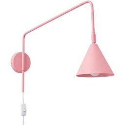 Aplique de pared Nox rosa interruptor en cable