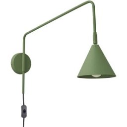 Aplique de pared Nox verde oliva interruptor en cable