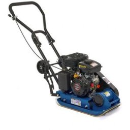 HBM placa compactadora 2,8 CV, 78,5 cc, 8200 N con juego de ruedas y placa de protección para pavimentos
