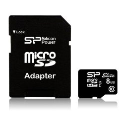 Tarjeta microSD Silicon Power Elite 8GB UHS-I clase 10 adaptador SD