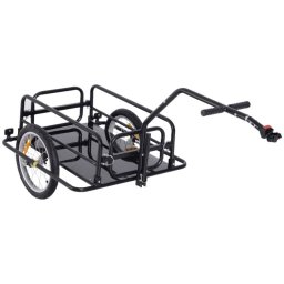 Homcom Remolque De Carga Para Bicicleta Con 2 Ruedas 155x71,5x77 Cm Negro