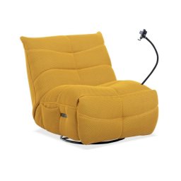 Sillón gamer Dami Relax eléctrico tejido 3D brazo móvil balancín acero Amarillo