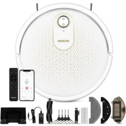 Robot Aspirador y Fregasuelos Sencor SRV 4550WH Navegación Básica 100 min App y Mando
