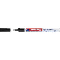 Marcador Permanente Edding 751 Punta Redonda Fino 1 mm Negro Blanco Aluminio