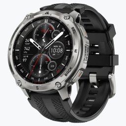 Kospet Tank T4 Bluetooth GPS 48mm AMOLED Plata Correa Negra One size Resistencia Agua IP69K SpO2 Pulsómetro
