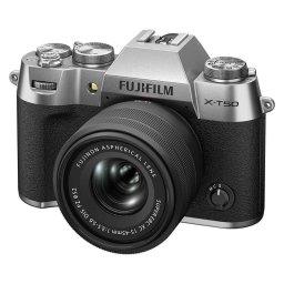 Cámara Mirrorless Fujifilm X-T50 40.2MP 6.2K UHD 15-45mm Plata WiFi Bluetooth