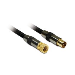 Cable coaxial Metronic 419005 1,5 m Antena Macho a Macho Negro