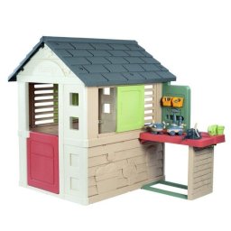Casita de juego Smoby Life Nature 2 en 1 con taller y 39 accesorios