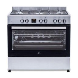 Cocina de gas Continental Edison CECP9060IXDD 90 cm 5 fuegos horno eléctrico 95 L acero inoxidable