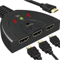 Divisor y switch HDMI Retoo 3 entradas 4K