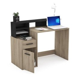 Escritorio Demeyere Delphi con almacenaje roble/negro 126,2 x 59,8 x 93,5 cm