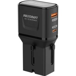 Cargador USB GaN III Voltcraft 18W USB-C y USB-A Viaje