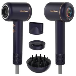 Secador de Pelo Iónico WEBBER 05HD-1698 1600W 3 Temperaturas 3 Velocidades Difusor y Concentrador Marina Oro
