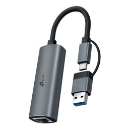 Tarjeta de red TP-Link UE310C USB Type-A/Type-C Gigabit Ethernet 1000 Mbit/s gris