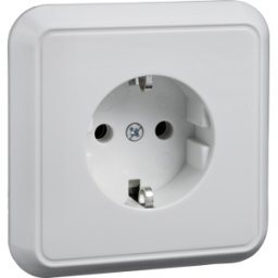 ELSO 205024 - Toma de corriente con placa completa, FASHION/RIVA/SCALA, blanco