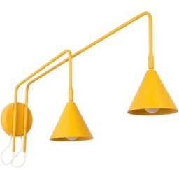 Aplique de pared Nox 2 amarillo con interruptor