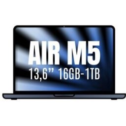 Apple Macbook Air 13,6"/ M5 10-Core CPU/ 16GB/ 1TB SSD/ 10-Core GPU/ Medianoche