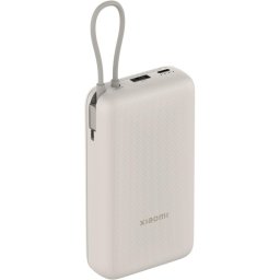 Power Bank Xiaomi 33W 20000mAh con Cable Integrado hasta 33W Beige