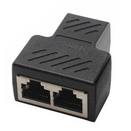 Adaptador Divisor De Red 1 Rj45 A 2rj45 Negro