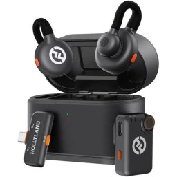 Micrófono Hollyland LARK M2S Mini Combo inalámbrico omnidireccional con estuche de carga
