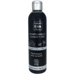 Naturabio cosmetics champu cabello blanco y gris gardenia-aciano 250ml